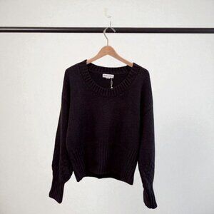 NWT Charlie Holiday Mixed Knit Oversized Pullover Wool Blend Sweater